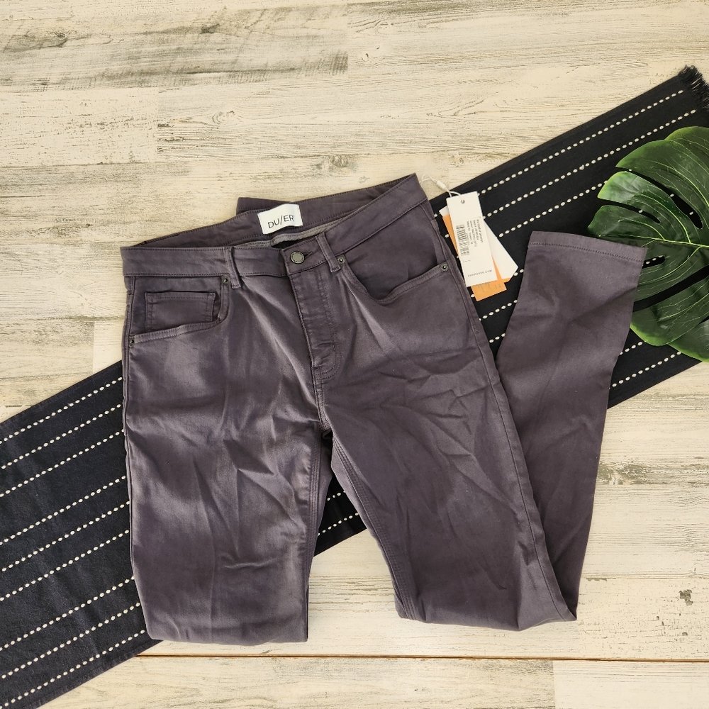 Du/er No Sweat Skinny Pants Nautical Gray NWT Size 32x28